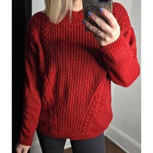 Simply Vera Very Wang Red Knit Chunky Pullover Sweater XL